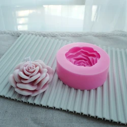 3D Rose Candle Mold Floral Handmade Flower Soap Candle Molds Cake Wax Melt Aroma Plaster resin Crafts Mould