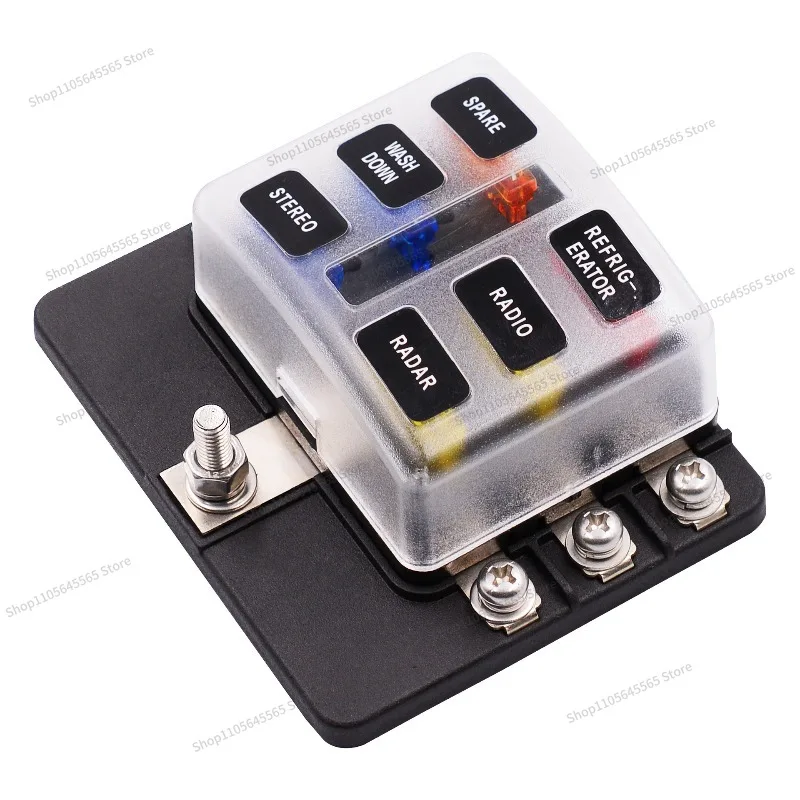For Automotive 6-Way 12-Way Fuse Box Insert Screw with Negative Without Negative LED Indicator