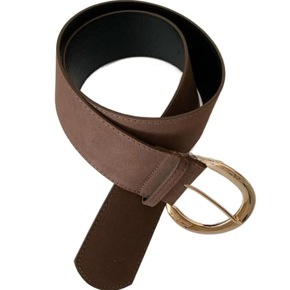 

Adjustable Suede Women Wide Belt Metal Buckle Jeans Girdle Leather Waistband Western Cowboy Belt Pants Accessories
