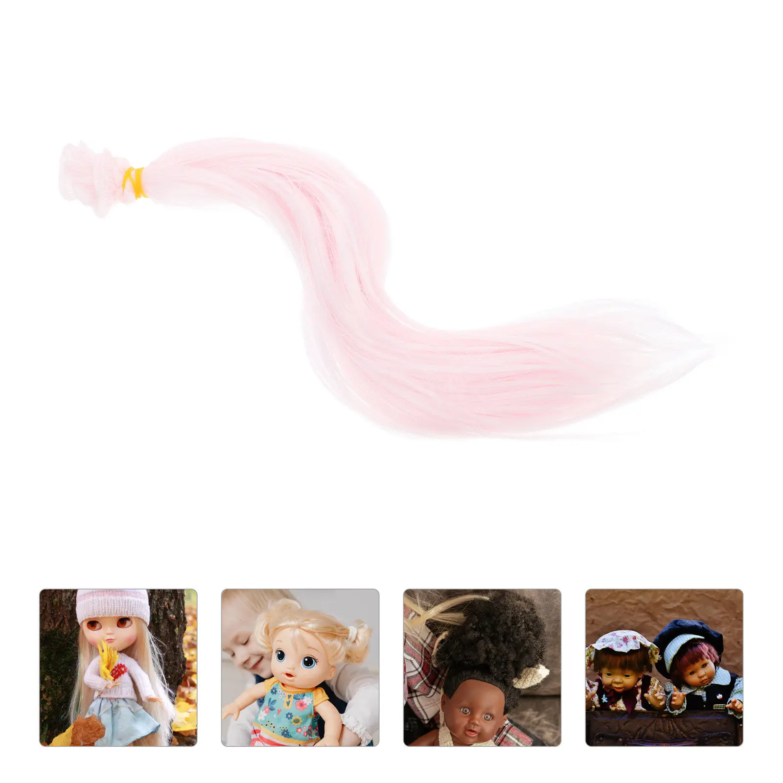 Synthetic Curly Hair Extensions Long Wavy Doll Hair for DIY Crafts Decoration Making Supplies
