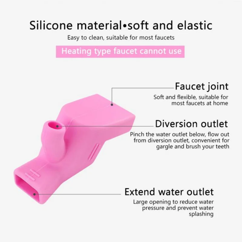 Highly Elastic Silicone Faucet Extender Bathroom Sink Fixture Children\'s Hand Washing Accessories Water Tap Nozzle Kitchen Home