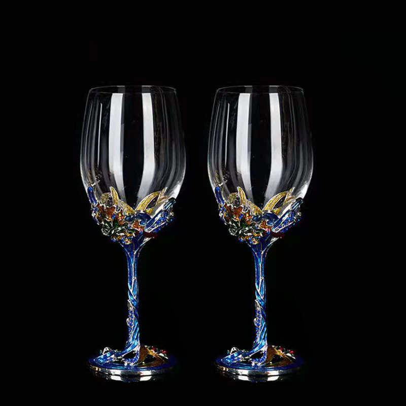 Creative Enamel Crystal Goblet Drinking Glasses Glass Cups for Wine Glass Set Wineglass Champagne Cup Vintage Luxury Whiskey Bar