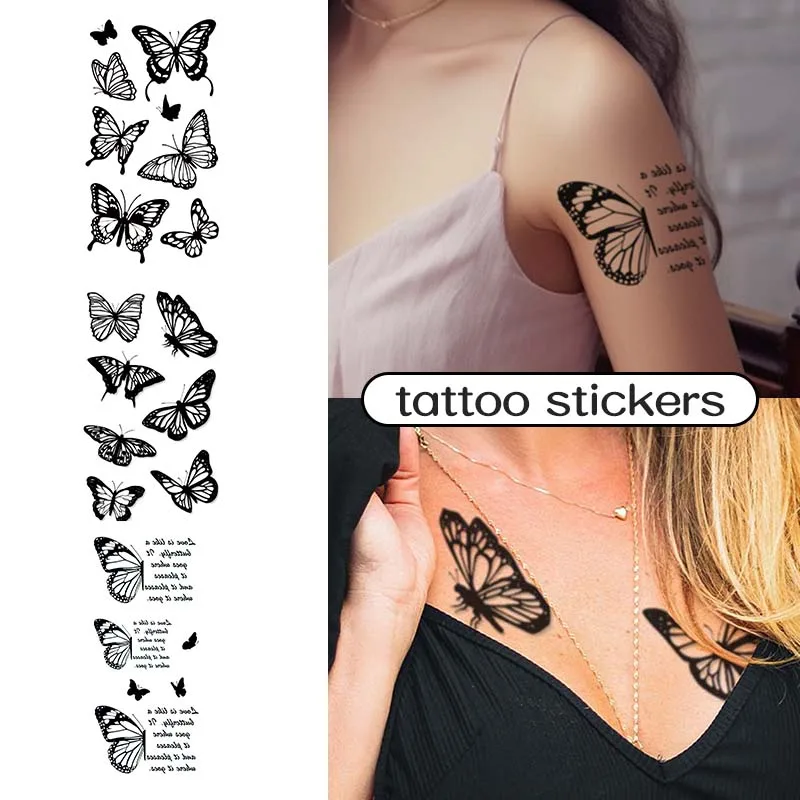 2/3/4Pcs Disposable Tattoo Sticker Set Temporary Tattoo Sticker for Arm Leg Hand Chest Men Women Fake Tattoo Covering Body Scar