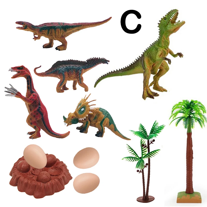 Dinosaurusspeelgoedsets, realistische Dino-figuren speelset voor jongens en meisjes, grote activiteitenspeelkleed, boomfiguren, geweldige cadeaus voor kinderen