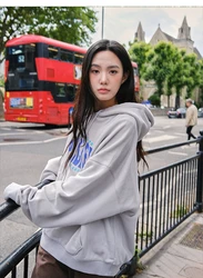 Light Luxury Harajuku Pure Cotton Autumn New Women's Hooded Sweater Simple Fashion Loose Men's and Women's Same Pullover Hoodie