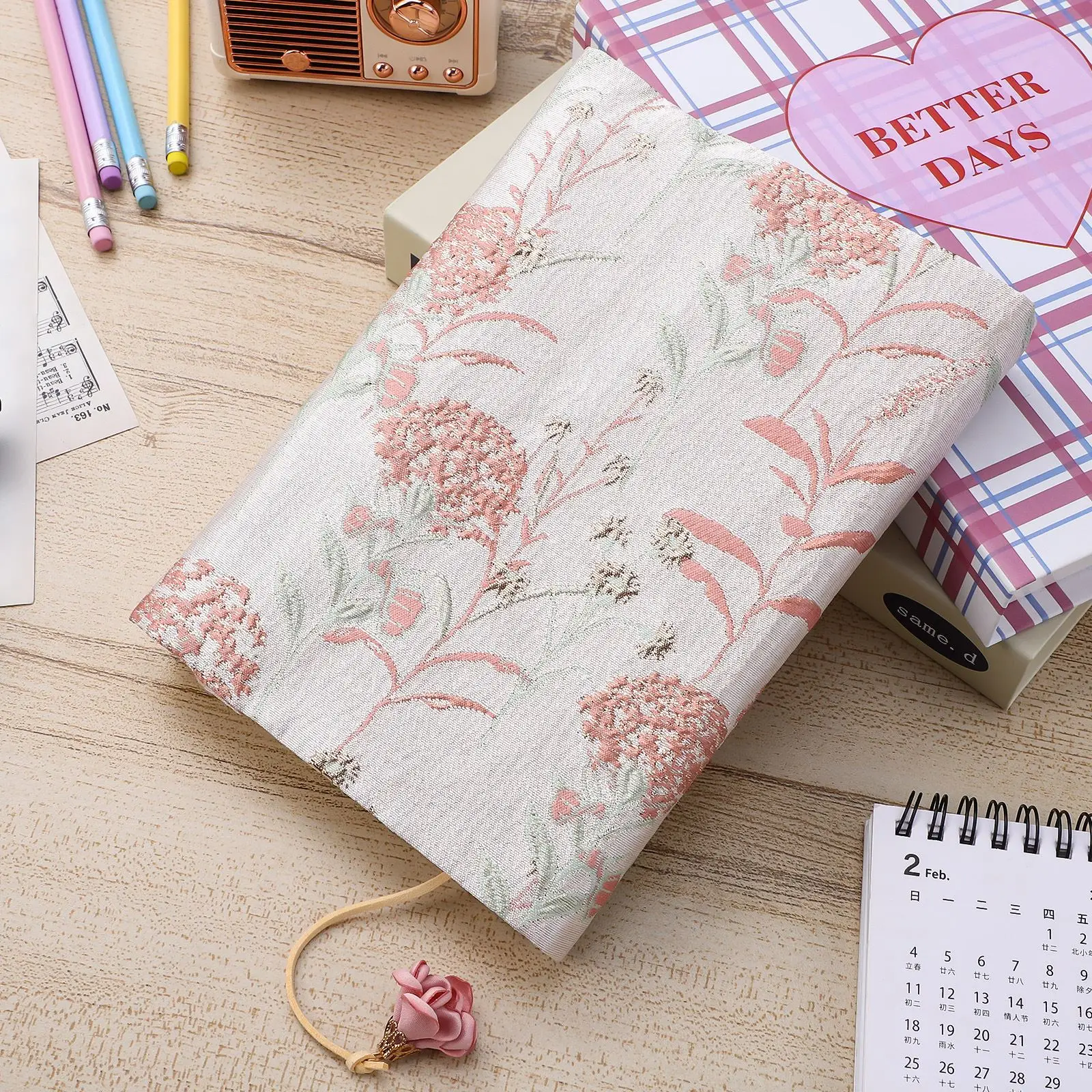 A5 Fabric Book Cover Sleeve Pouches Cloth Notebooks Adjustable Decorative Stylish Protector For Protection Book Sleeve Cover