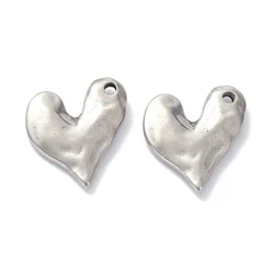 Pandahall 5Pcs Heart Shape Stainless Steel Pendants For Handmade Necklace Bracelet Earring Jewelry Making Gift