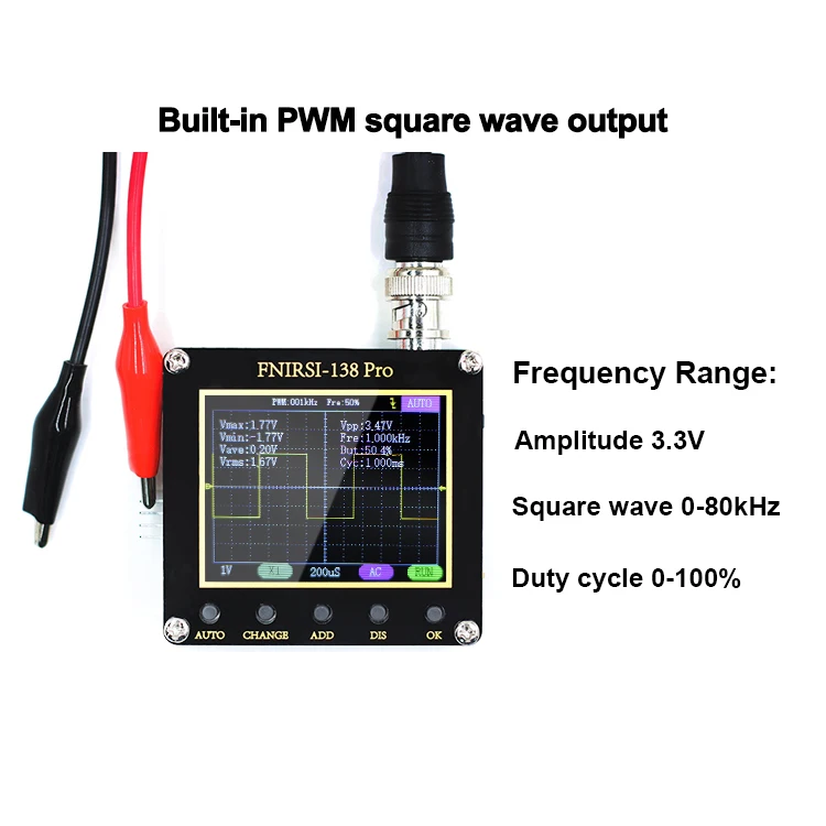 FNIRSI 138pro Handheld Portable Digital Oscilloscope 2.4 Inch Multi-function Digital Oscilloscope One Button logic analyzer