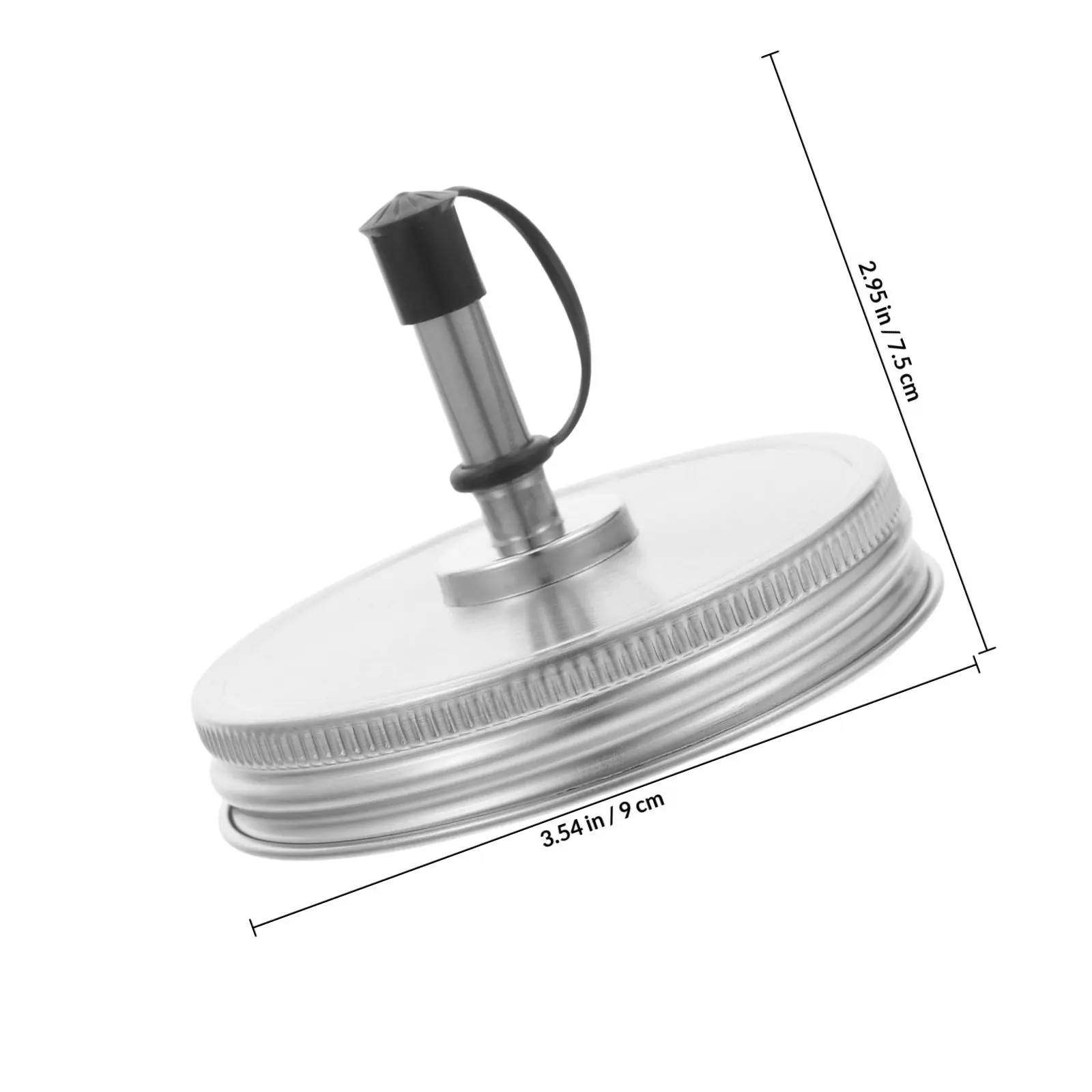 Stainless Steel Mason Jar Oil Dispenser Lid Pour Spout Cap No Drip 86Mm Regular Mouth Jar Cover Kitchen Accessory