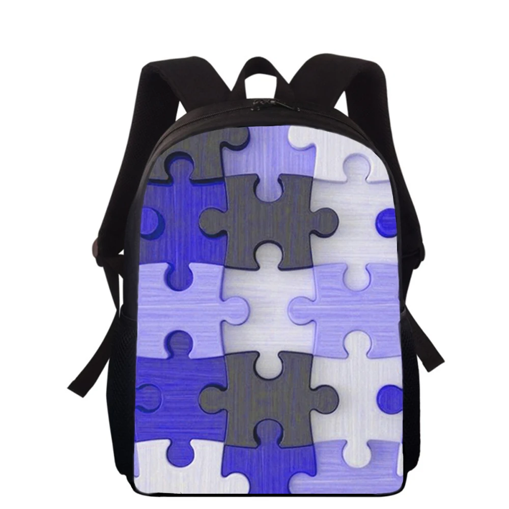 Personality Art Puzzle 16” 3D Print Kids Backpack Primary School Bags for Boys Girls Back Pack Students School Book Bags