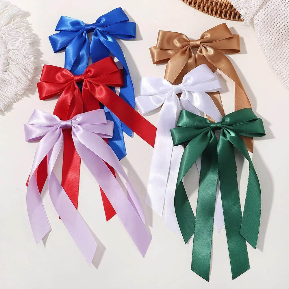 Kids Bows Fashion Fabric Ribbon Hair Bow Hairpin for Women Girls Hair Clips Black White Bow Top Clip Female Hair Accessories