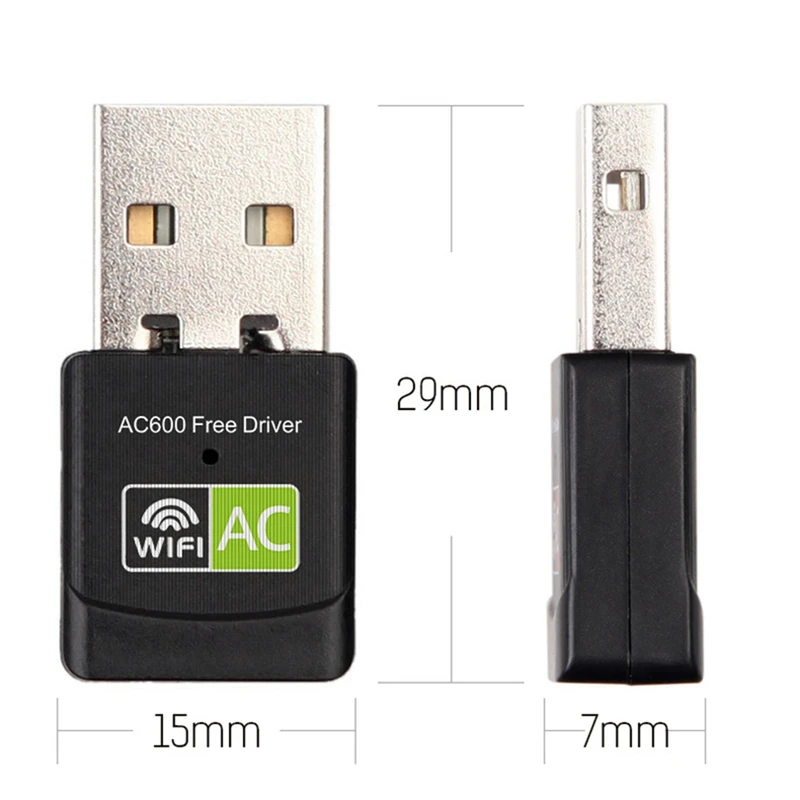 Free Driver USB Wifi Adapter 600Mbps Wifi Adapter Antenna USB Ethernet PC Wi-Fi Adapter Lan Wifi Dongle AC Wifi Receiver