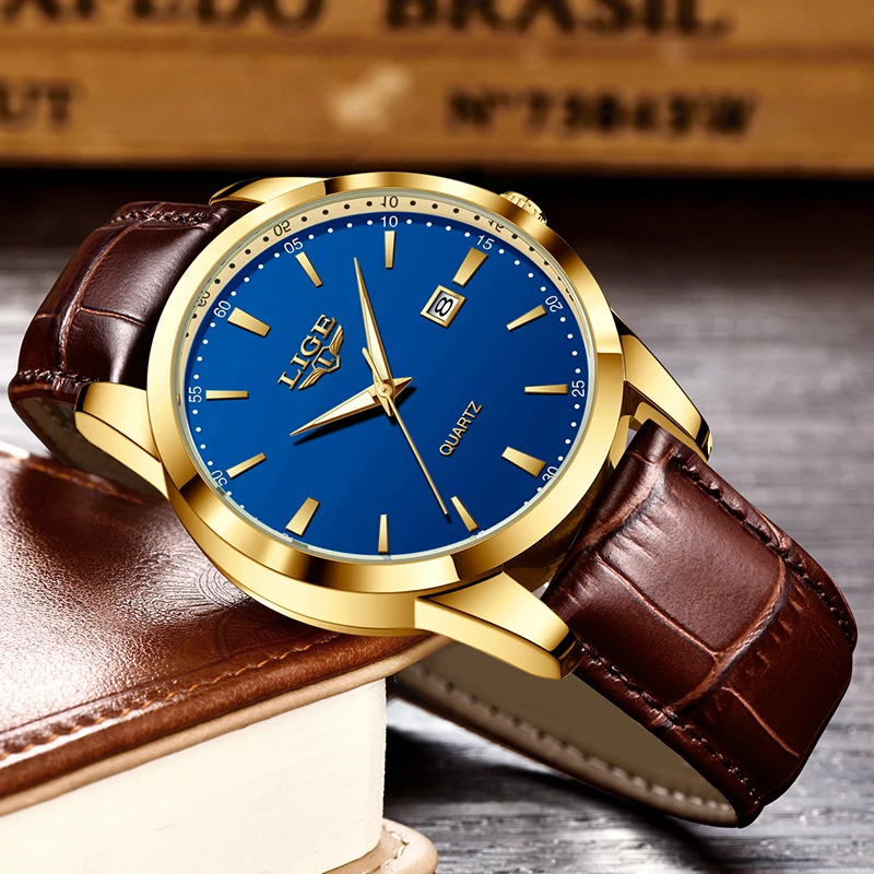 

LIGE модные роскошные мужские часы деловые повседневные кварцевые часы мужские водонепроницаемые светящиеся наручные часы с автоматической датой мужские Reloj Hombre