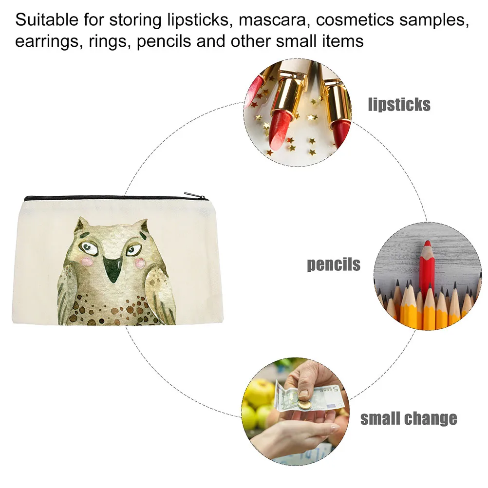 

10 шт. переводные косметички 21x13 бежевые холщовые дорожные косметички-органайзер для туалетных принадлежностей дизайн на молнии