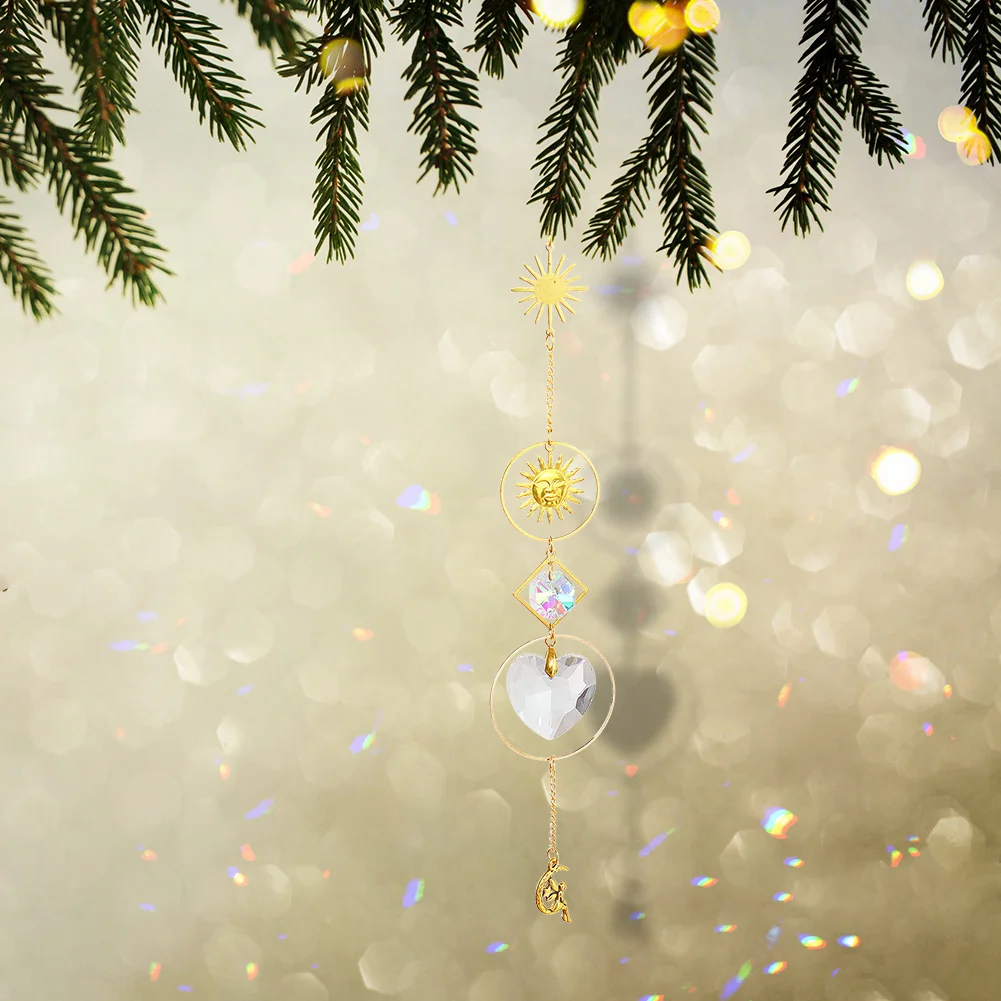 1/5Pcs Crystal Light Catcher Hanging Metal Pendant Home Garden Decor Window Car Hanging Ornament Home Outdoor Garden Decoration
