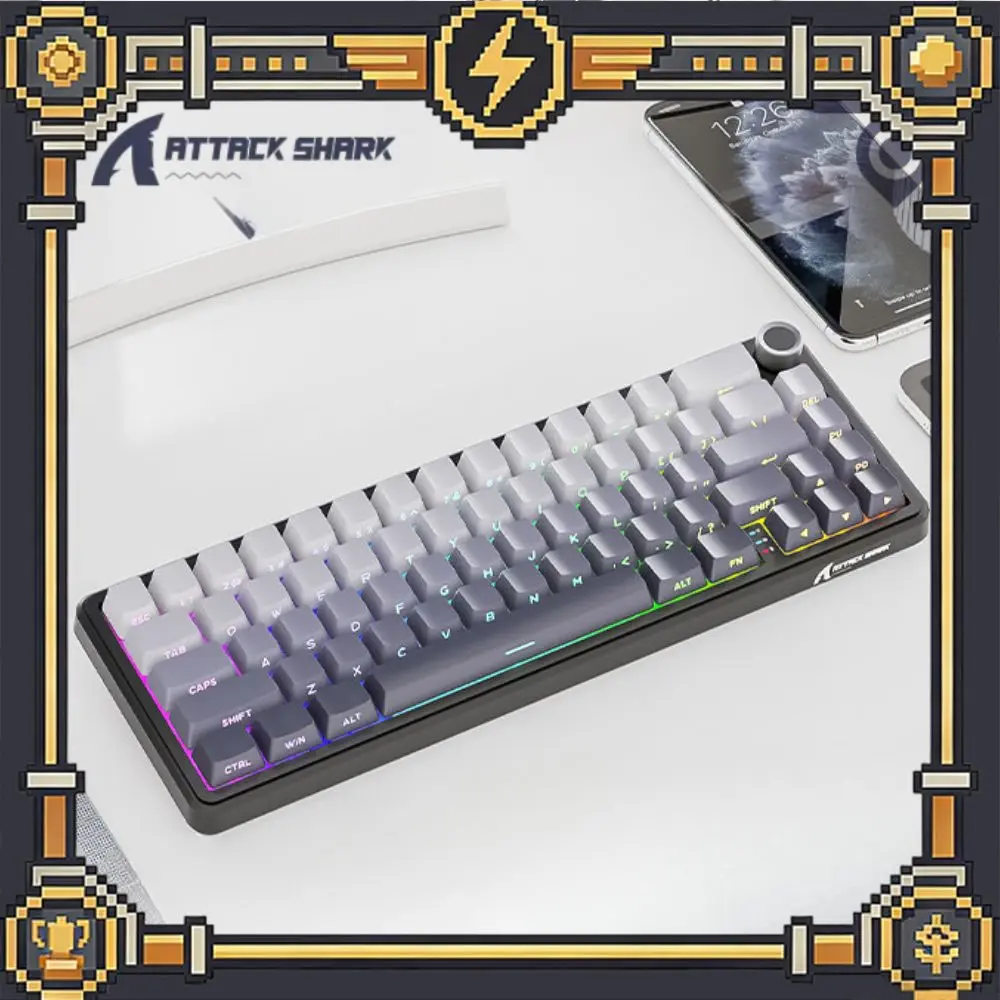 tastiera-meccanica-attack-shark-x66-tri-mode-wireless-con-manopola-retroilluminazione-rgb-tasti-pbt-stampati-lateralmente-tastiera-da-gaming