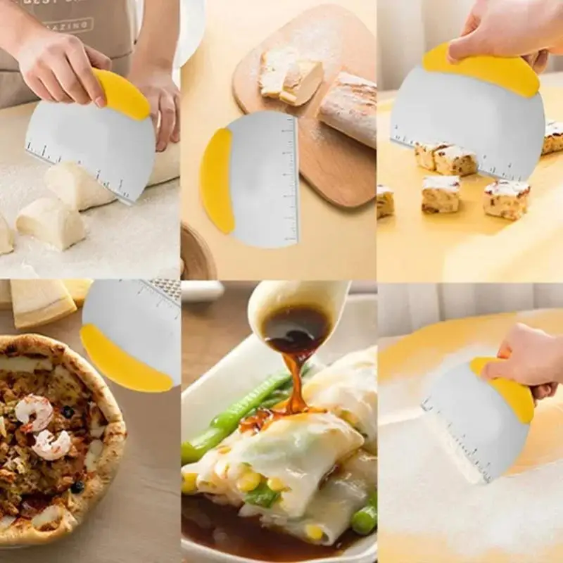1 Set Stainless Steel Pastry Cutter Dough Scraper With Ergonomic Handle Kitchen Baking Tools For Flour Dough Cutter
