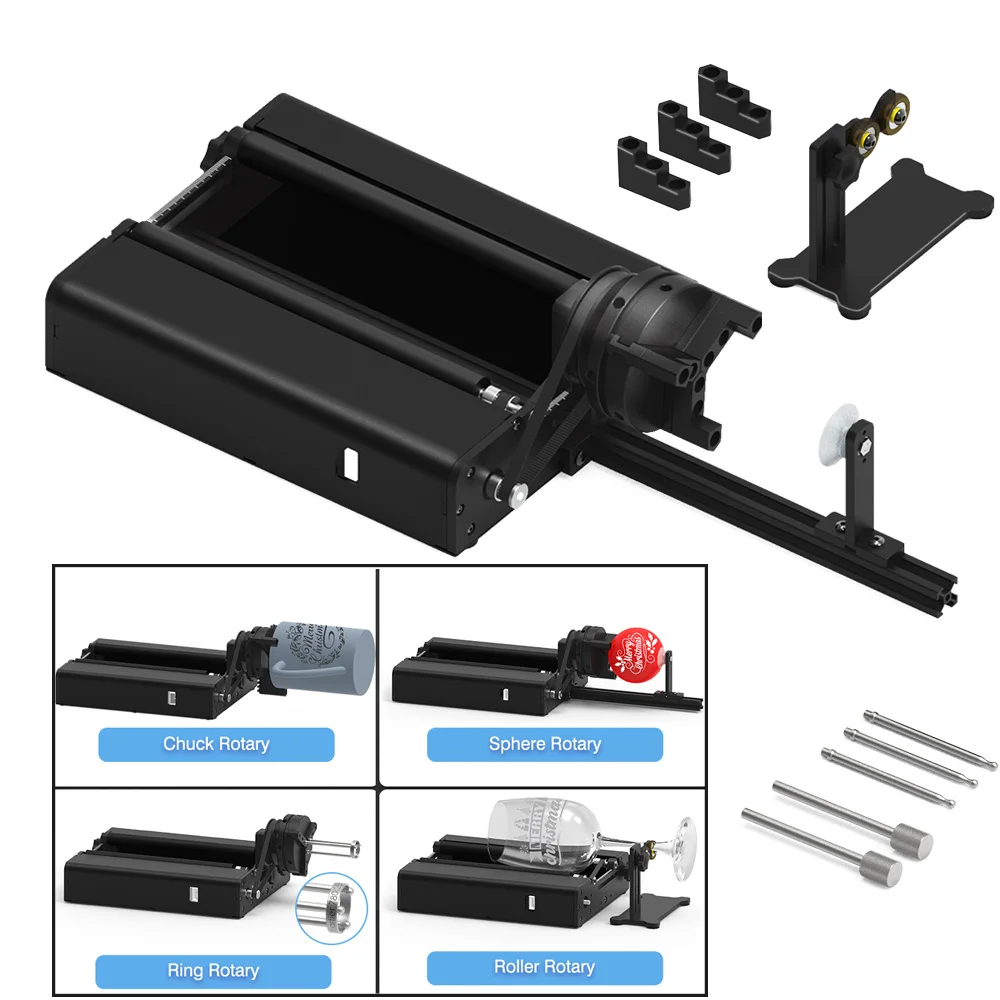 Twotrees TR2 PRO Four in One Axis Y-axis Rotary Roller Laser Engraver  Engraving Module for Column Cylinder Bottle Cans Carving