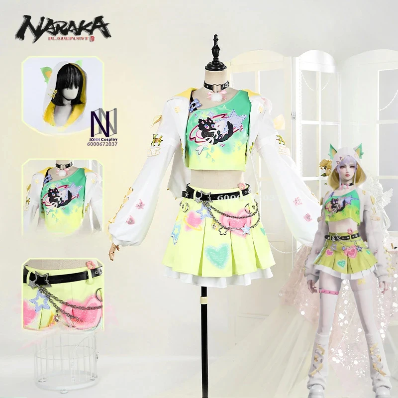 

Game Naraka: Bladepoint Feria Shen Cosplay Costume Heart Skips A Beat Anime Clothes for Women Set Halloween Party x,3;b'2.