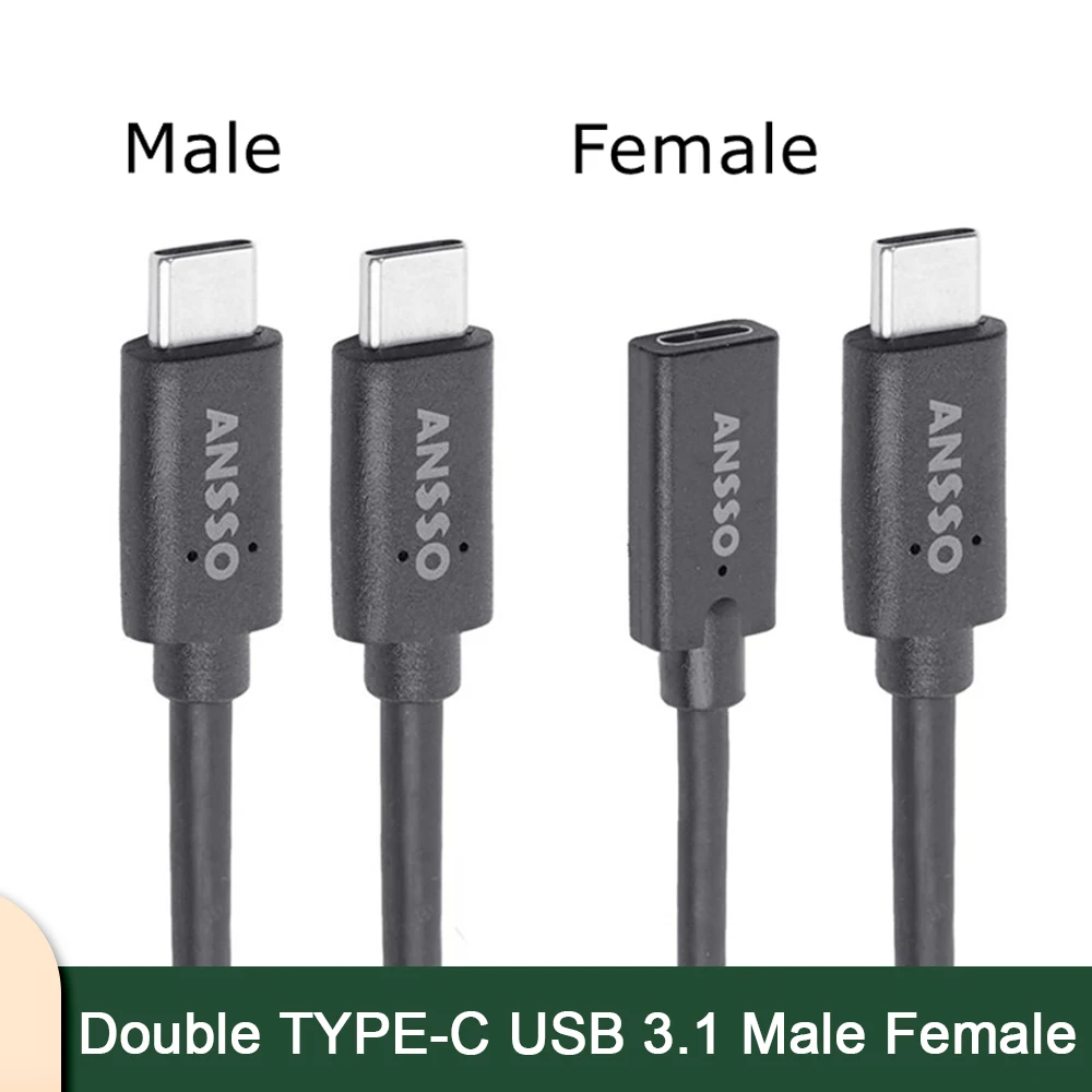 3m Double TYPE-C USB 3.1 Male Female Cable Gen2 10Gb/s 100W PD 20V 5A High-Speed Tethered Shooting Cord for Sony A7 M3 R3 R4 Nik