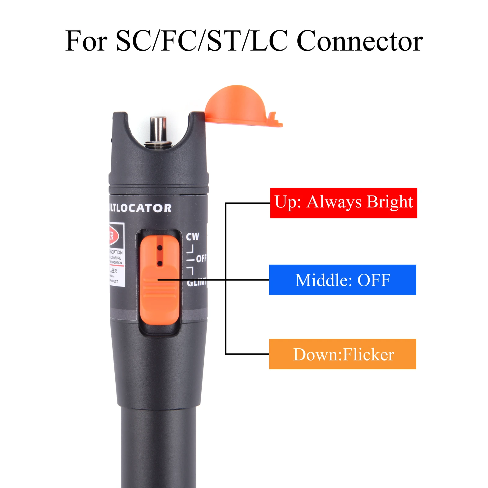 1PCS 5MW/10MW/15MW/20MW Fiber Optic Tester Tool FTTH Optic Pen SC/FC/ST Adjustable Red Laser Power Meter