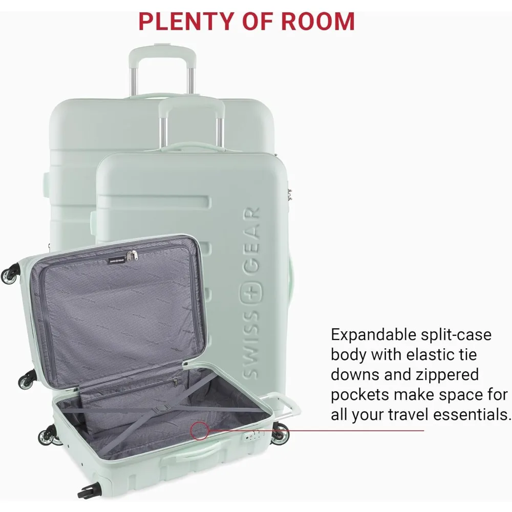 Bagage Extensible Rigide avec Roues Rotatives, Aqua, 3 Pièces (SM/MD/LG)