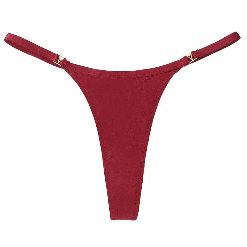 Sexy Woman Underwear Solid Color Micro Mini String Low Rise Ladies Elastic Waist Thongs Hipster Very Small Panties