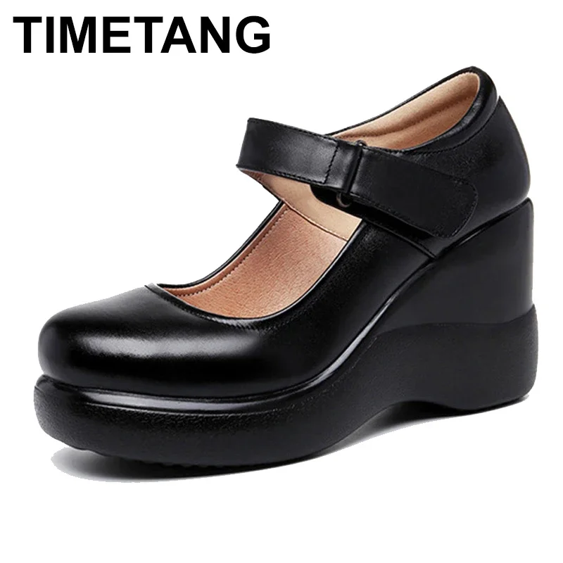 

TIMETANG Fashion Wedge Heels Mary Janes Big Size Shoes Women High Heels Pumps For Ladies Office Women's Platform Shoes Zapatos