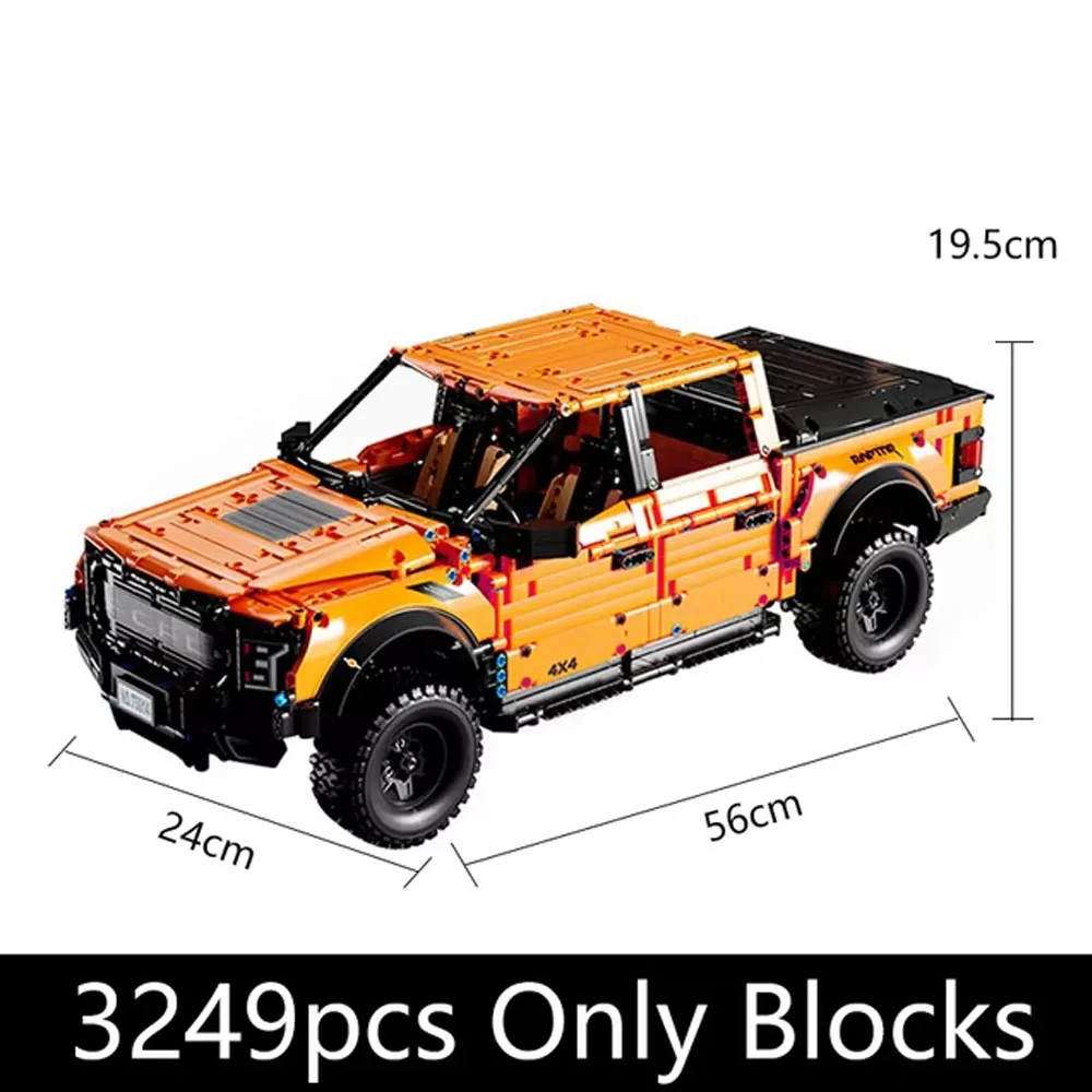 Technic High-Tech T5014 DIY Raptors F-150 1:8 Pick-Up Truck Model Building Bricks Blocks MOC Toy Christmas Gift 42126 3249pcs