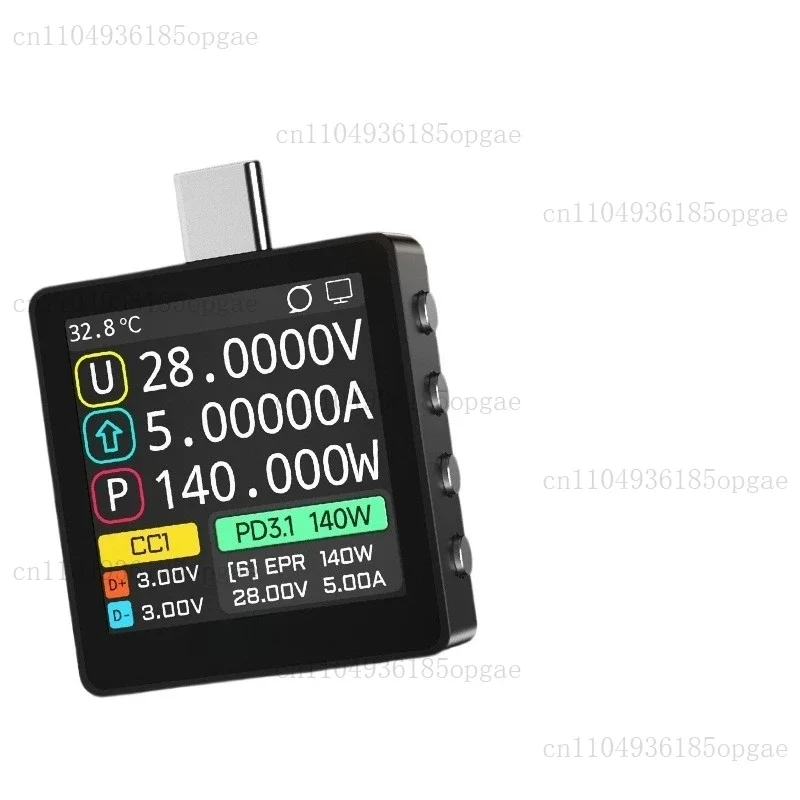 K2 USB Voltage & Current Tester, 28VEPR Color Display, PD3.1/QC/Thunderbolt 5 Fast Charging Protocol Detector, 140W