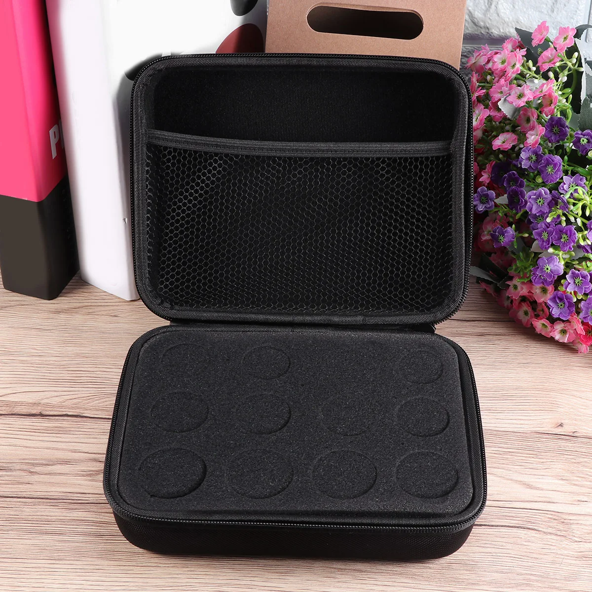 

1pc 12 Slots 5Ml 10Ml 15Ml Essential Oil Storage Bag Premium Eva Hard Shell Waterproof Case For Travel Aromatherapy Organizer