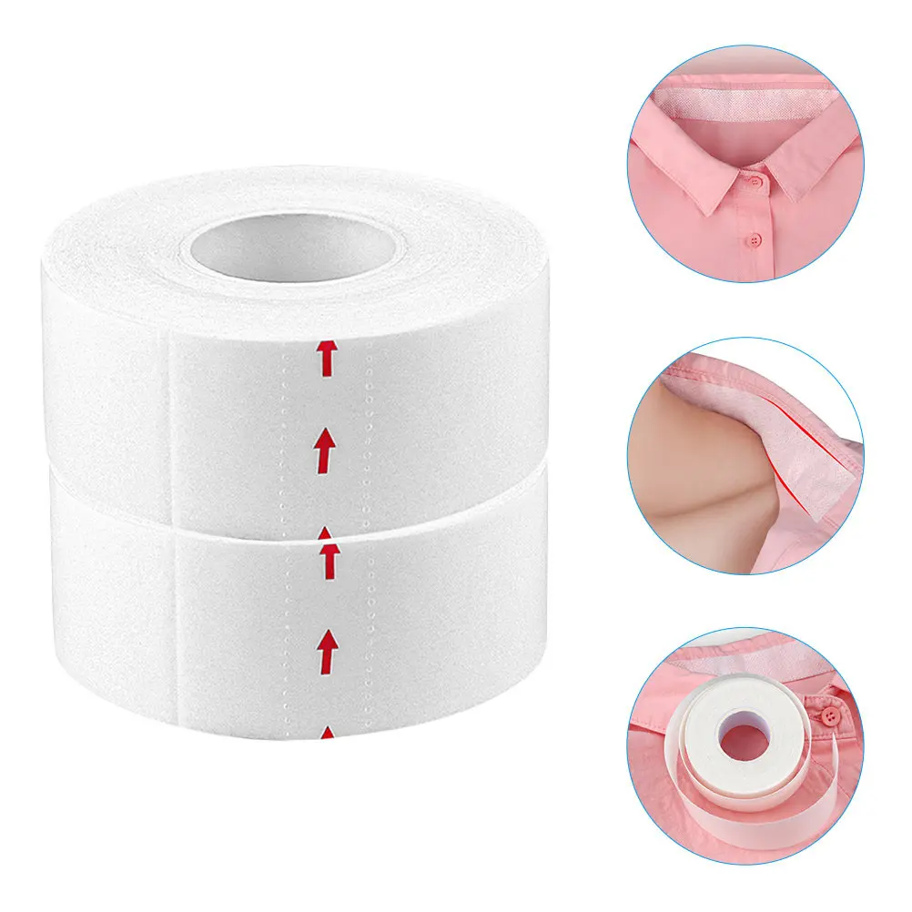 

2 Rolls Hat Sweat Protector Absorption Pad Sticky Liner for Caps Collars Sleeves Breathable Comfortable Daily Use Pad