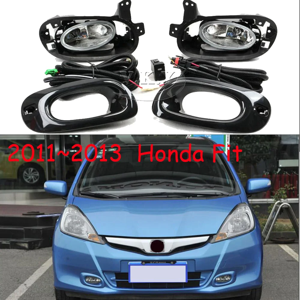 Car Bumper Headlight For Fit Jazz Fog Light 2011~2013y Car Accessories Halogen Bulb Auto Jazz Lamp