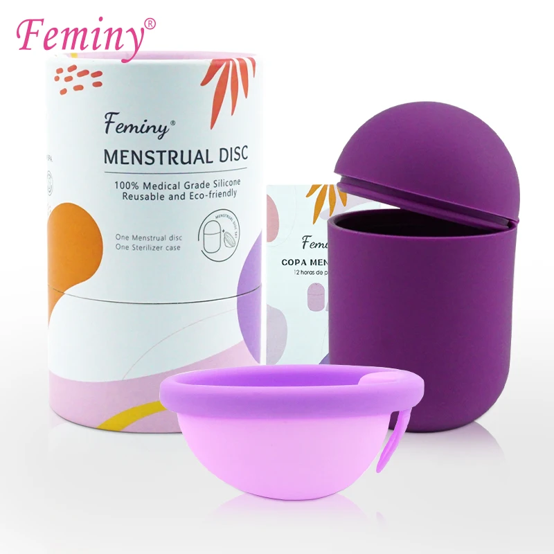 Women\'s Menstruation Disk Disc With Sterilization Monthly Tampon Alternative Certified Period Disco Collector Menstrual Cup Case