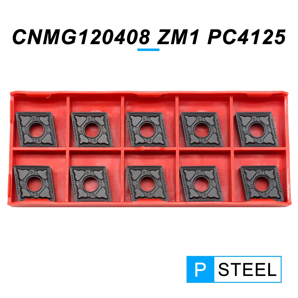 CNMG120408 ZM1 PC4125 Carbide Inserts External Turning Tool CNMG 120408 Tungsten Carbide Blades CNC Lathe Cutter Tools For Steel