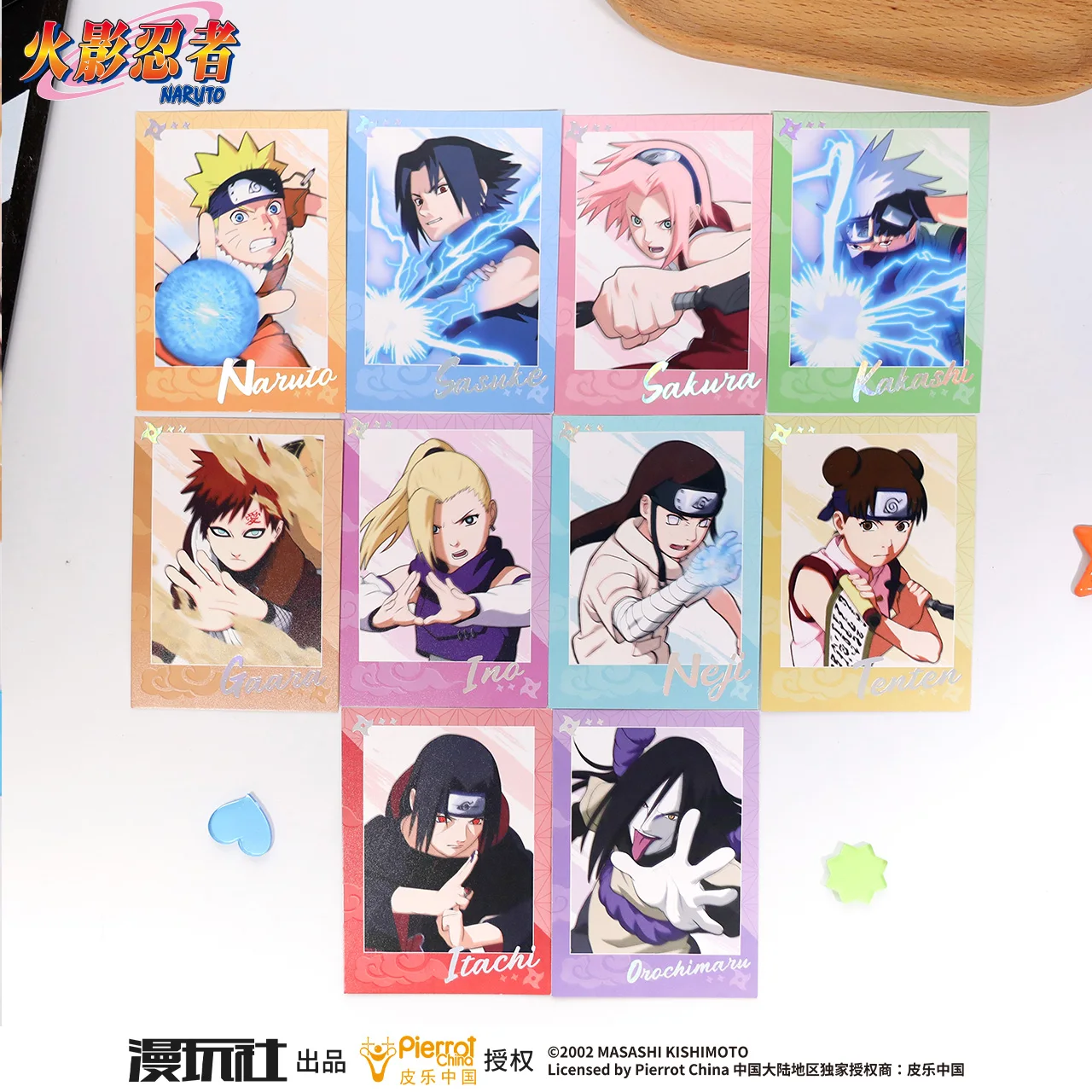 Naruto Uchiha Sasuke Sakura Gaara Hyuga Neji Nara Temari MinatoOfficial Authorization Battle Series Photographic Paper 10pcs/Set