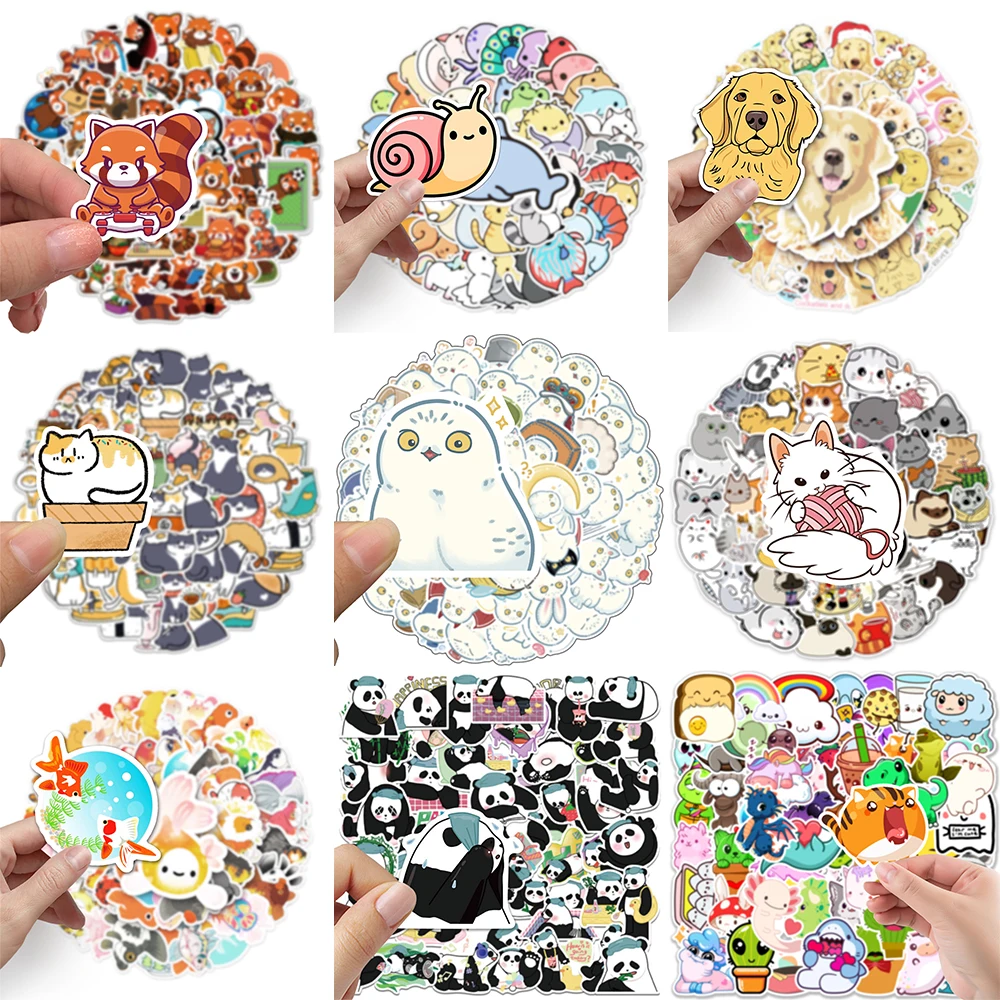 10/30/50PCS Cartoon Little Animals Stickers Creative Golden Retriever Graffiti iPad Refrigerator Skateboard Decoration Wholesale