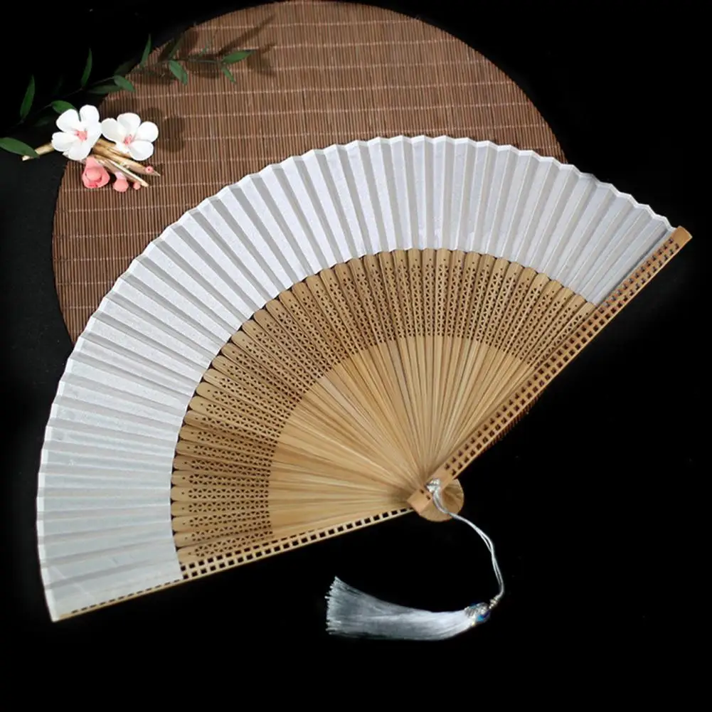 Bamboo Handle Fan Chinese Fan Vintage Dancing Handheld Fan Wedding Party Gifts Chinese Japanese Dance Fans Folding Fans abanico