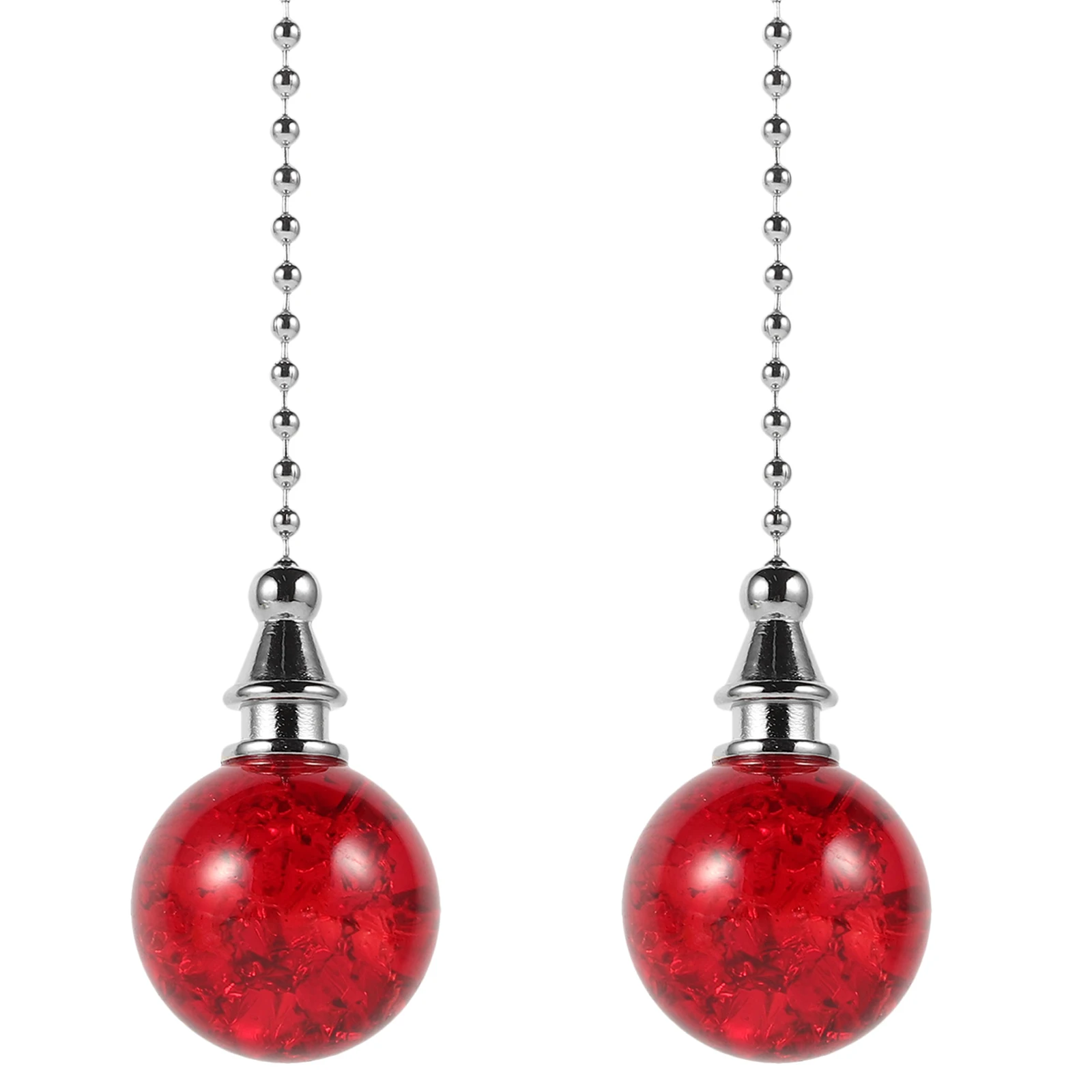 

2 Pcs Light Ceiling Fan Switch Zipper Accessories Glass Indoor Beaded Pull Chain