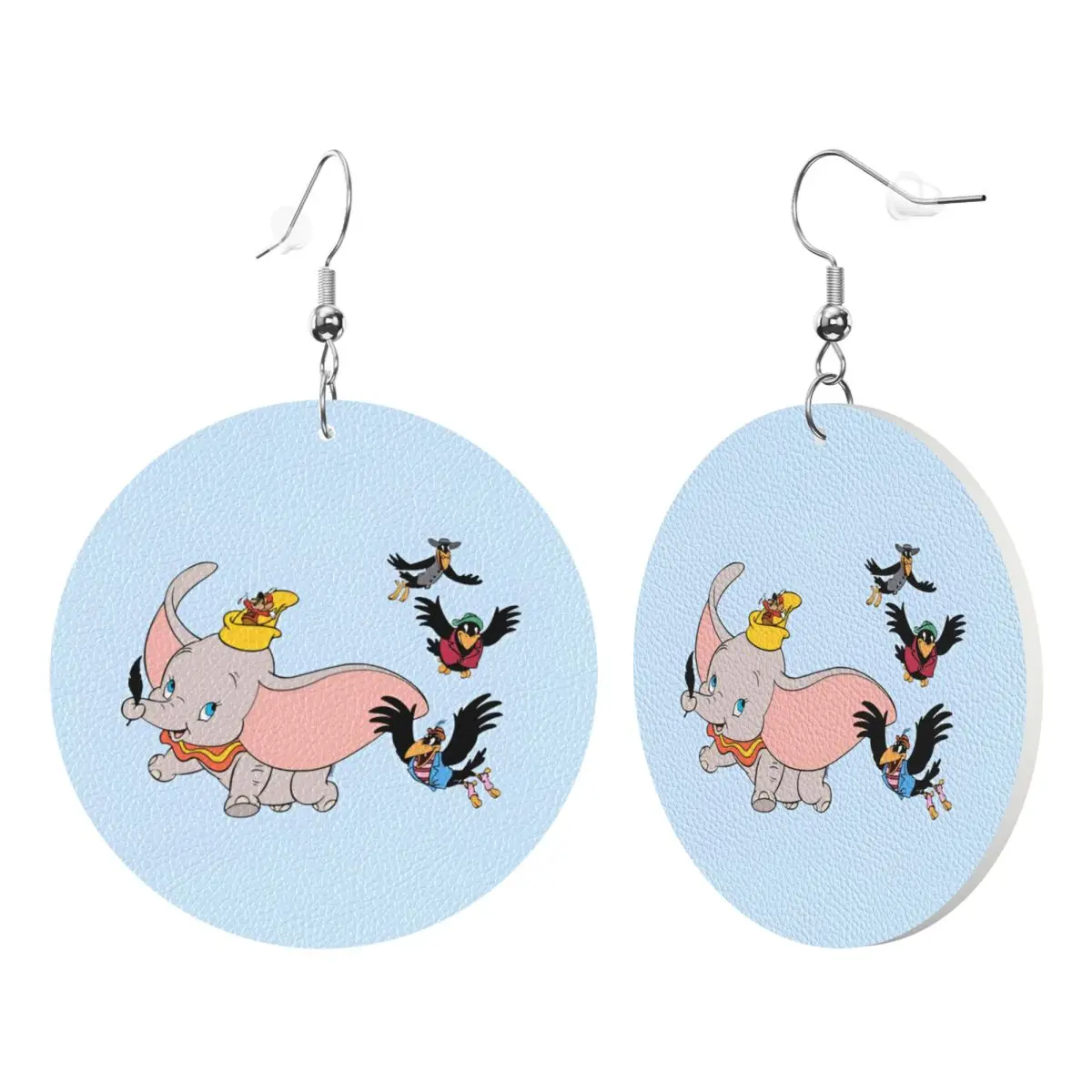 Custom Dumbo Cartoon PVC Leather Earrings Dangle Earrings Jewelry For Women Cute Elephant For Wife Mother Gift