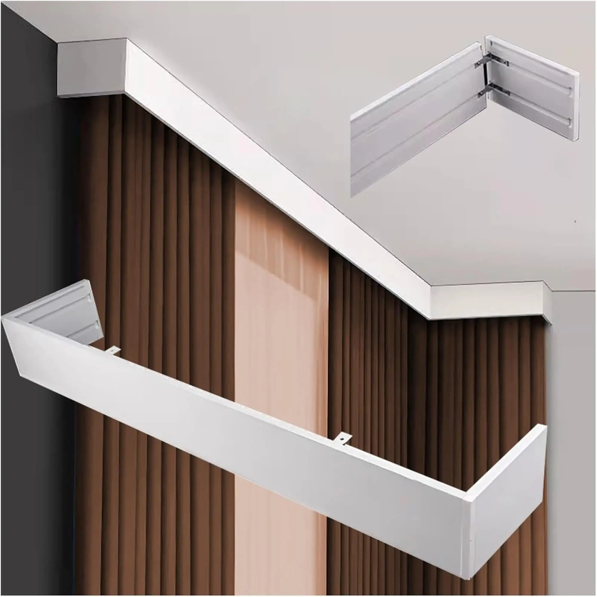 White Curtain Pelmet Box No Track, Ceiling Mount Curtain Valance Box Only