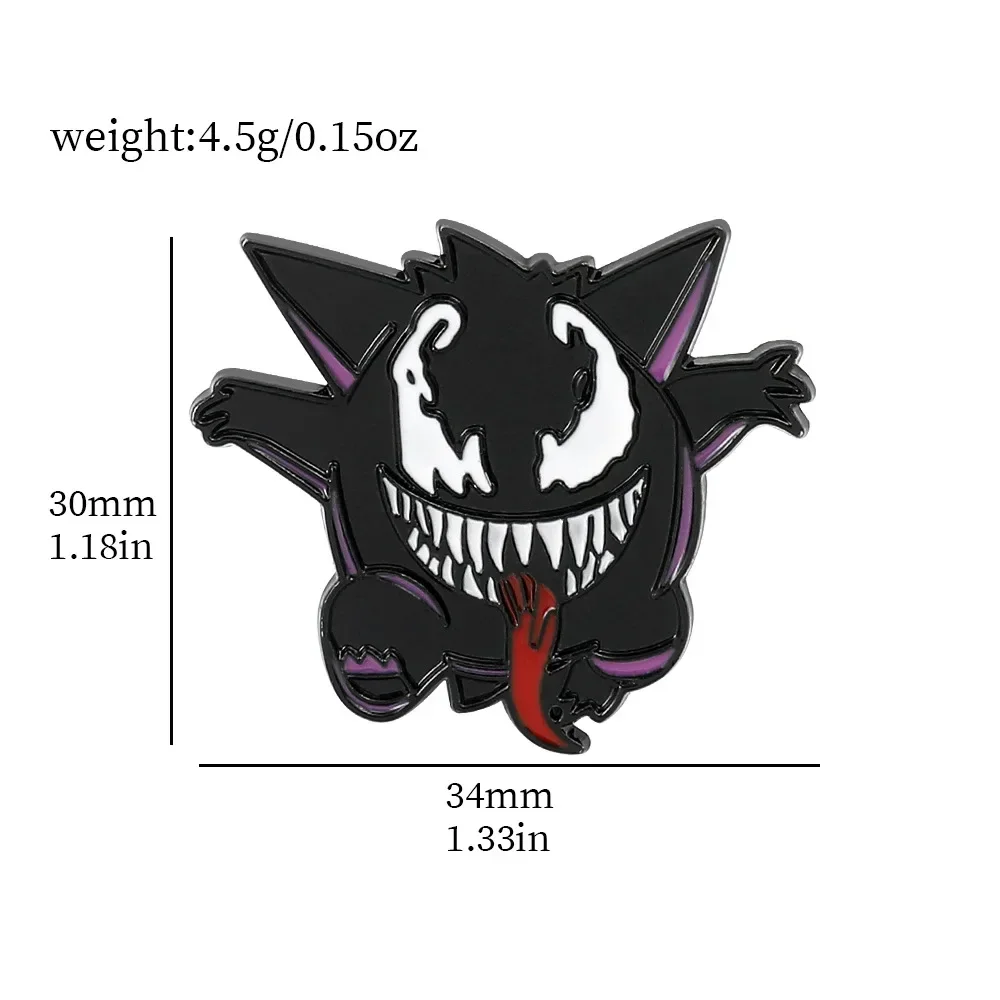 1 set Anime Pokemon Gengar Smalto Spille Kawaii Carino Uomo Donna Spilla Distintivo Borsa Denim Spilla Decorazione per Bambini Gioielli Regalo