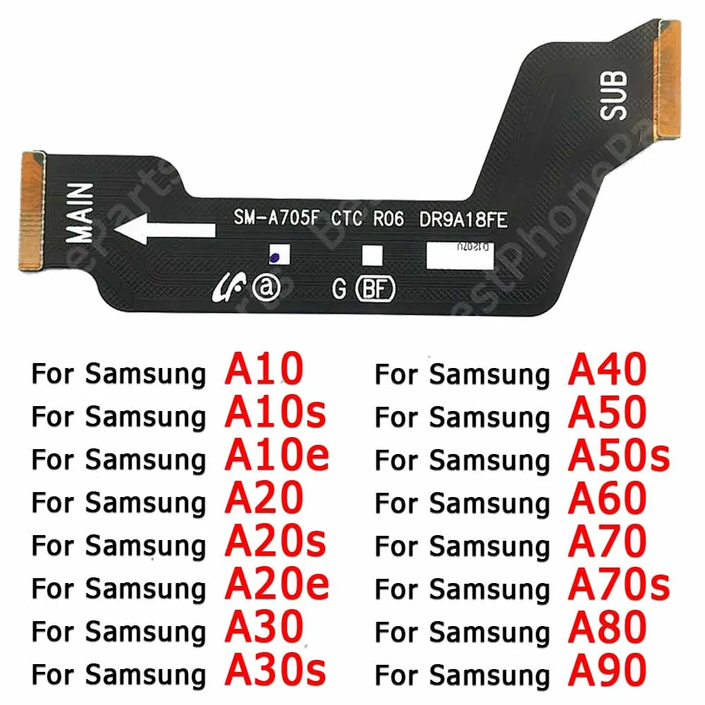 Cable flexible de placa base para Samsung Galaxy A10, A10s, A10e, A20, A20s, A20e, A30, A30s, A40, A50, A50s, A70, A70s, A80