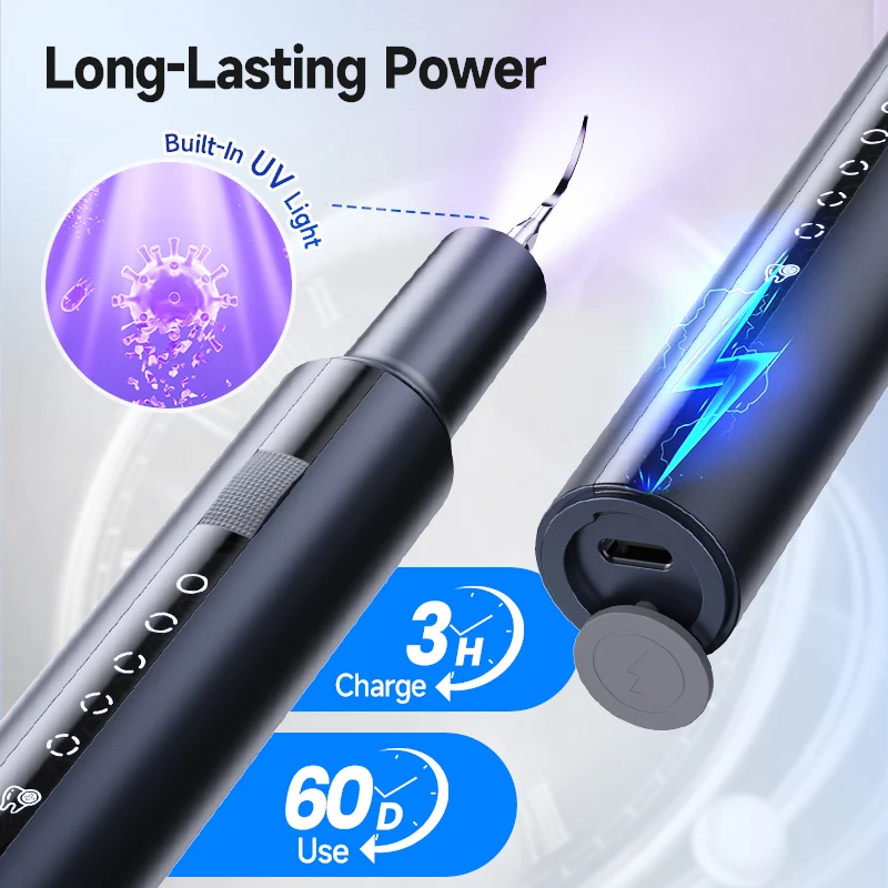 Elektryczny skaler ultradźwiękowy do zębów z 5 trybami pracy, usuwający kamień nazębnikowy, wodoodporny IPX6, urządzenie domowe do czyszczenia zębów.