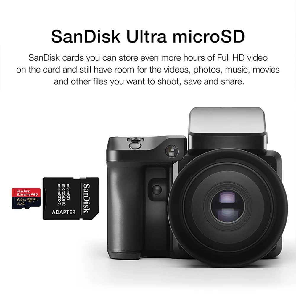 SanDisk 익스트림 프로 플래시 128GB 카드 마이크로 SD 카드 SDXC UHS-I 400GB 256GB 64GB U3 V30 TF 카드 카메라 용 메모리 카드 어댑터 DJI