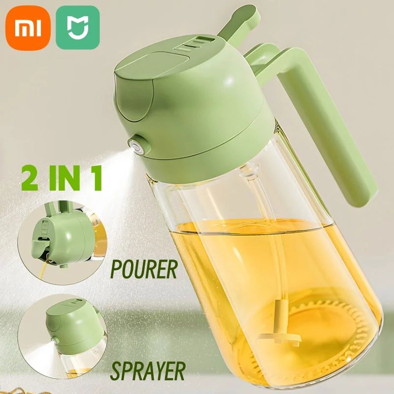 Xiaomi 470ml Oil Empty Bottle 2in1 Sprayer Pourer Oil Container Kitchen Cooking Oil Dispenser Vaporizer Cruet For Camping BBQ