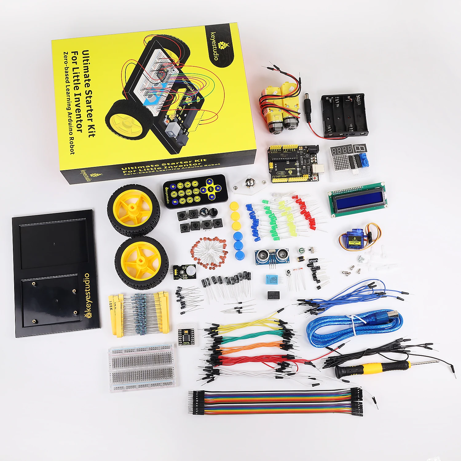 

Kidsbits Ultimate Starter Robot Kit With Experimental Platform +25 Projects For Arduino Robot Kids Programming DIY STEM Robot