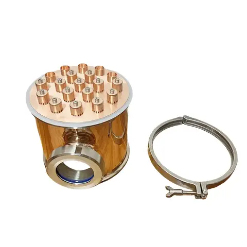 8" (203mm)OD217mm Copper Sight Glass Union With Copper Bubble Plate Set, Tri-Clamp 8"*8"*2.5"Distillation Column For HomeBrewing