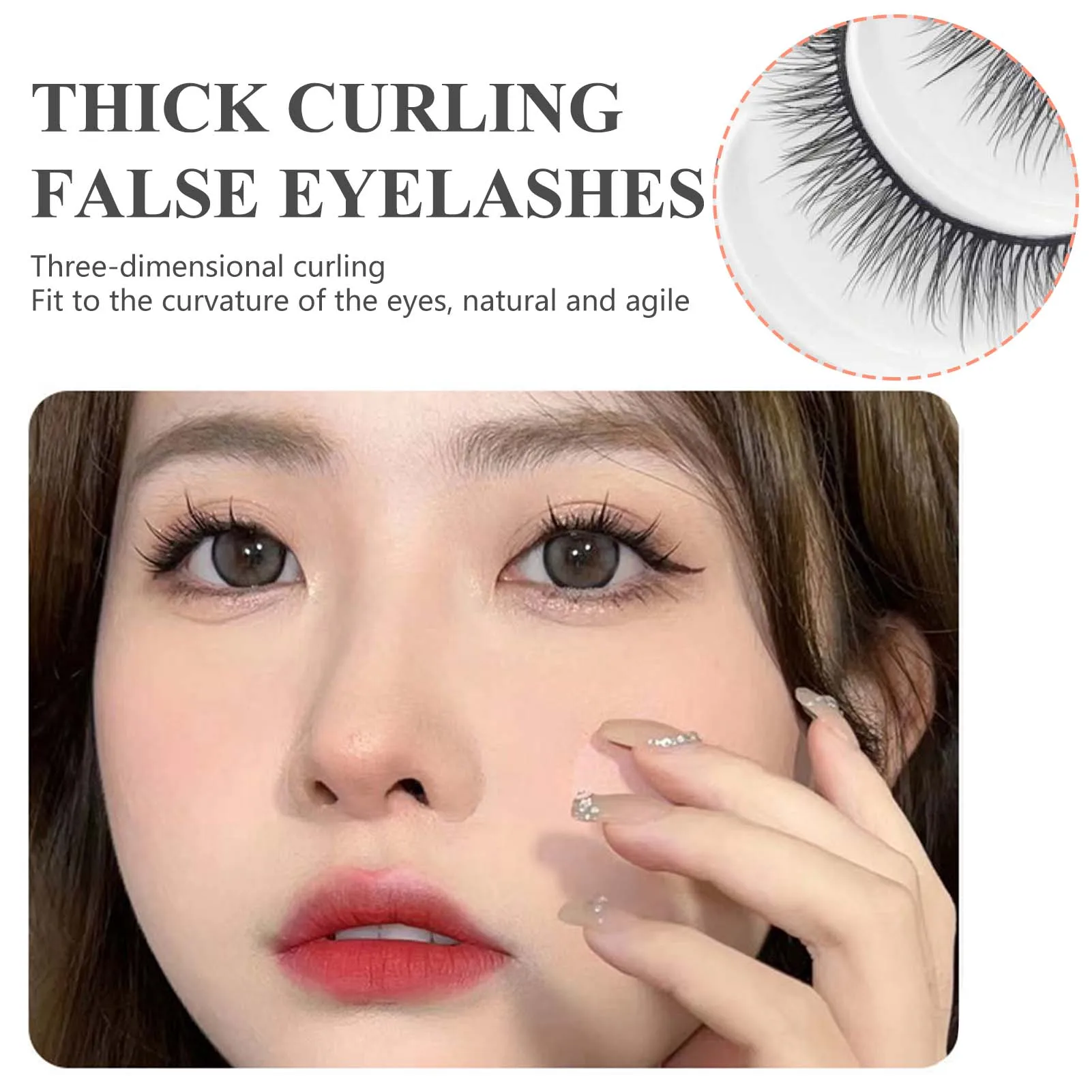 Flauschige Cluster-Falsche Wimpern, Vollstreifen, 10 Paar, natürliche Streifenwimpern, dramatisches russisches Volumen, lockige Wimpern, dickes Curling-Make-up