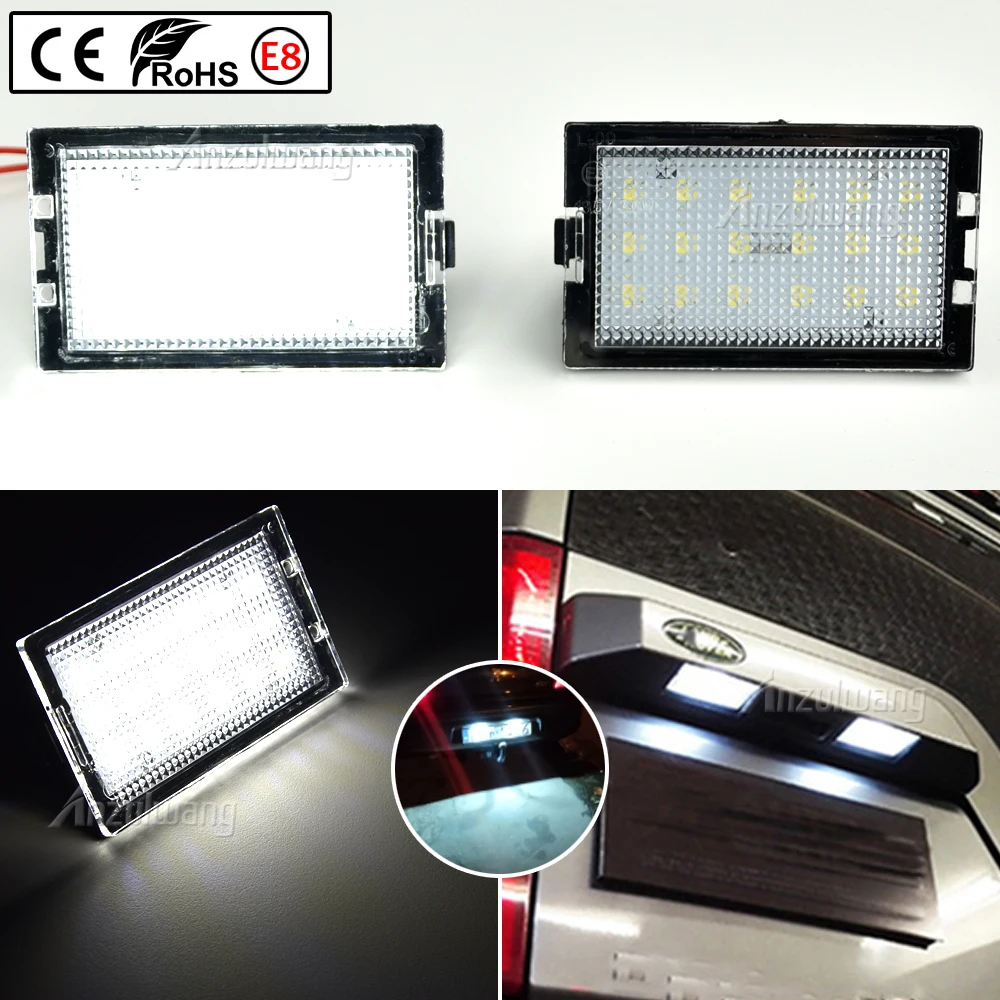 2X 18 LED Car Number License Plate Lights Lamps White For Land Range Rover Sport L320 Discovery 3 4 LR3 LR4 Freelander 2 LR2 12V